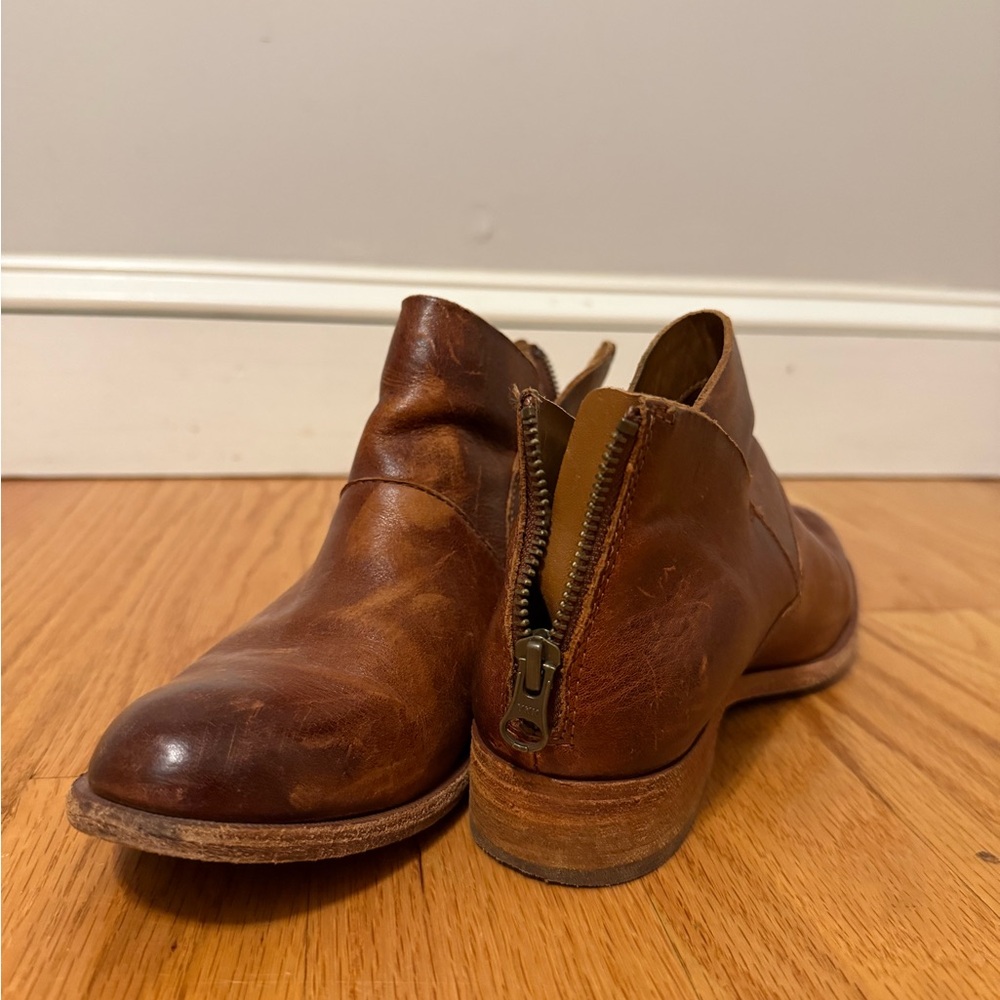 Kork-Ease Brown Leather Ankle Booties